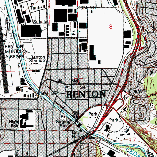 Topographic Map of Sartori Education Center, WA