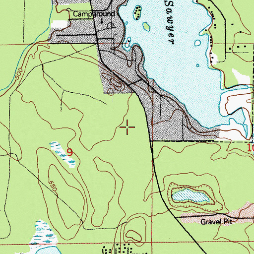 Topographic Map of Sawyer Woods Elementary School, WA