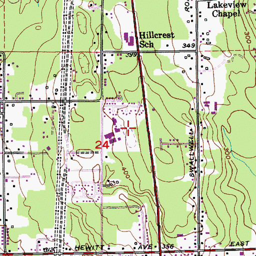 Topographic Map of Skyline Elementary School, WA