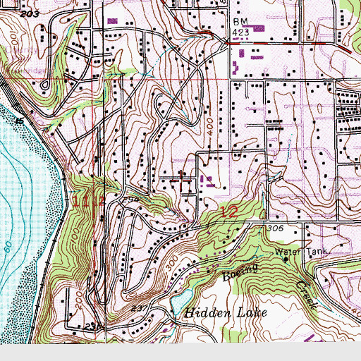 Topographic Map of Sunset Elementary School, WA
