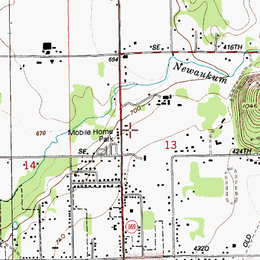 Topographic Map of Thunder Mountain Middle School, WA