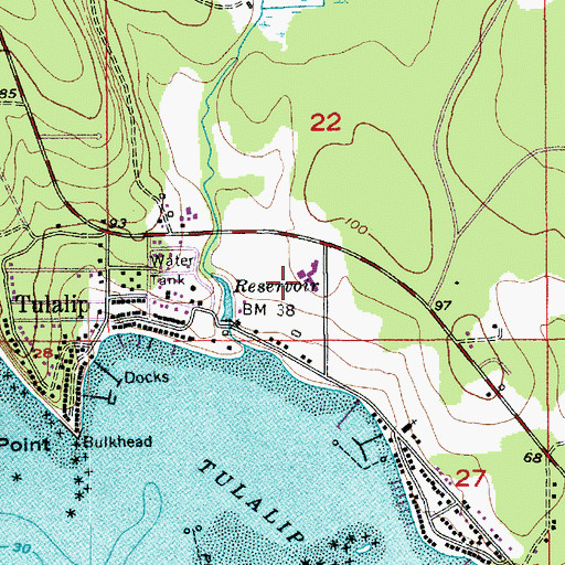 Topographic Map of Tulalip Elementary School, WA