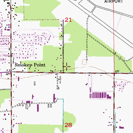 Topographic Map of Weston High School, WA