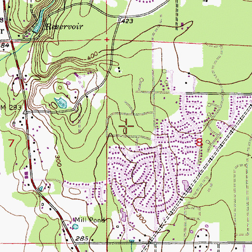 Topographic Map of Woodside Elementary School, WA