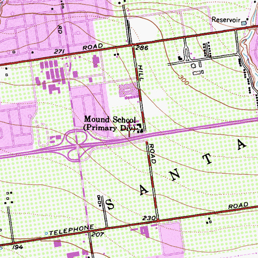 Topographic Map of Mound School, CA