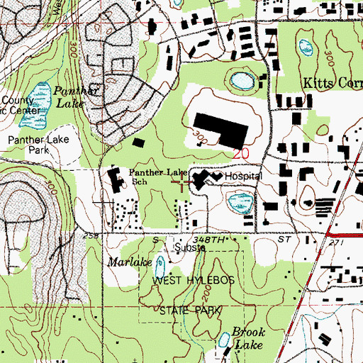 Topographic Map of Saint Francis Hospital, WA