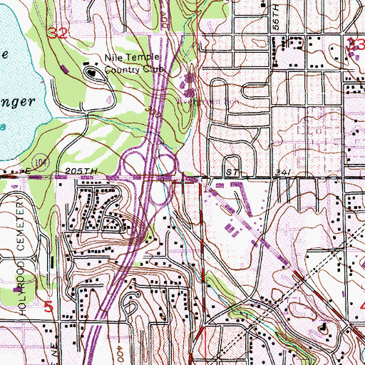 Topographic Map of Alderwood Towne Center, WA