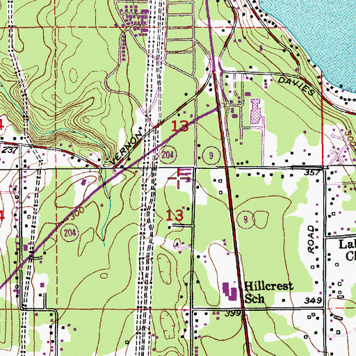 Topographic Map of Greentree Plaza Shopping Center, WA