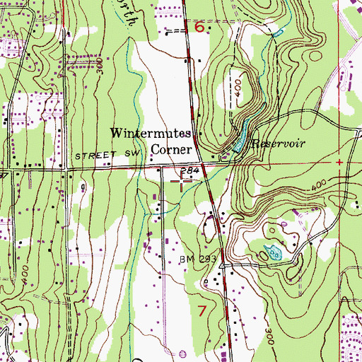 Topographic Map of Mill Creek Square Shopping Center, WA