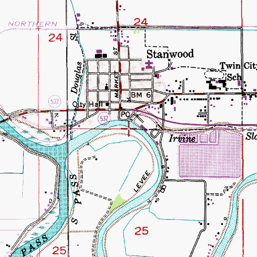 Topographic Map of Stanwood Camino Village Shopping Center, WA