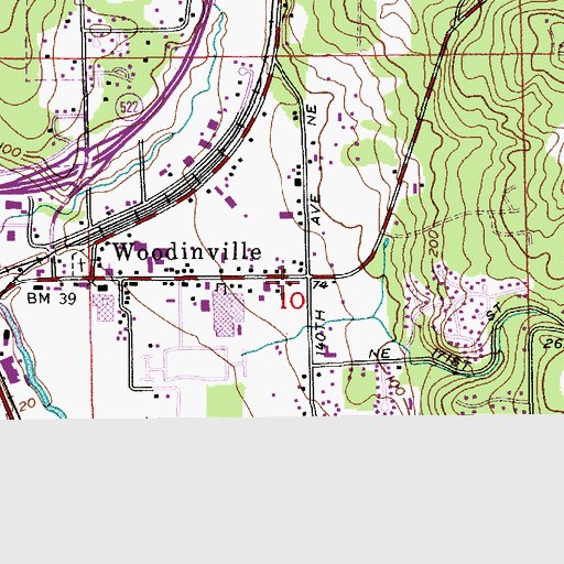 Topographic Map of Thomas Lake Center Shopping Center, WA