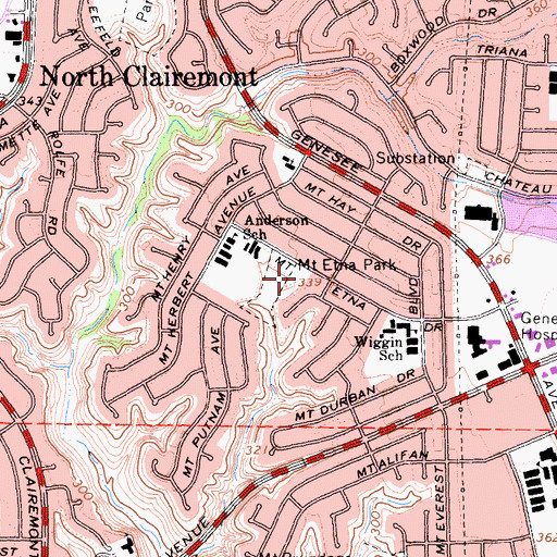 Topographic Map of Mount Etna Park, CA
