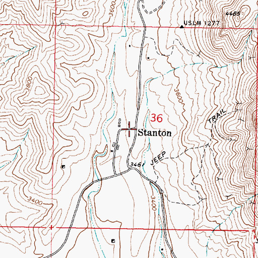 Topographic Map of Stanton, AZ