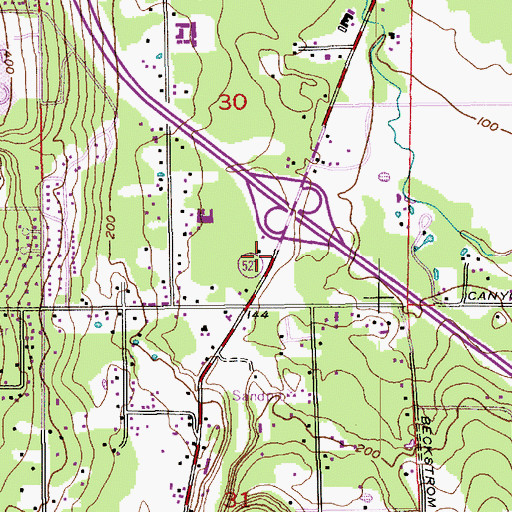 Topographic Map of Canyon Park Post Office, WA