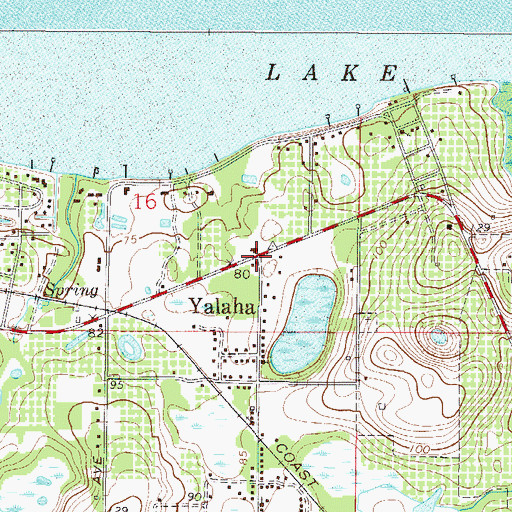 Topographic Map of Yalaha Post Office, FL