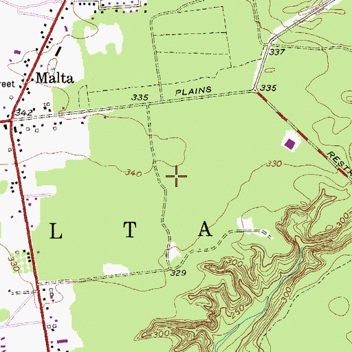 Topographic Map of Luther Forest, NY