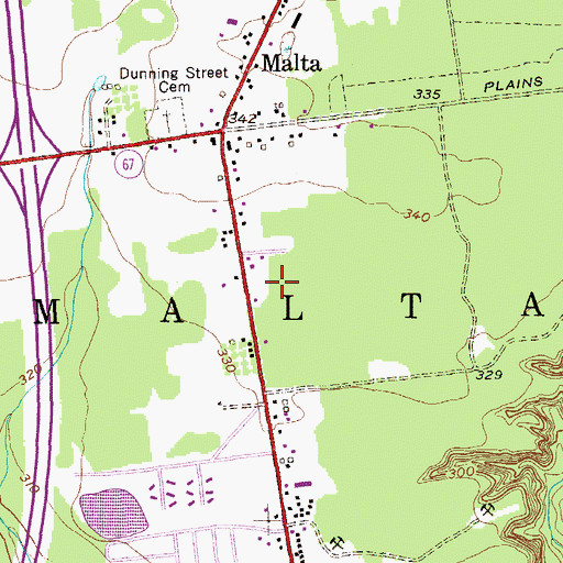 Topographic Map of Pine Crest Trailer Park, NY