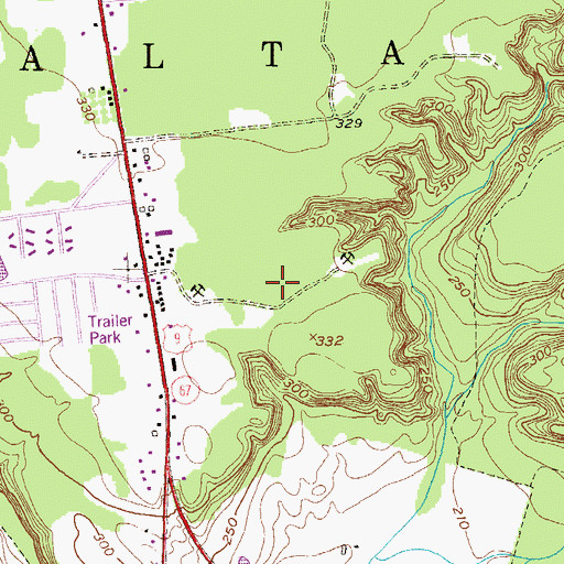 Topographic Map of Woodfield Estates, NY