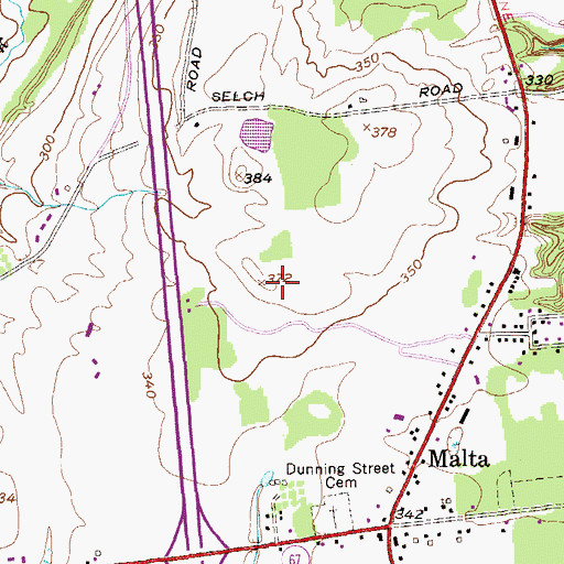 Topographic Map of Malta Gardens, NY