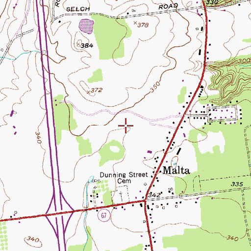 Topographic Map of Northway Mobile Home Estates, NY
