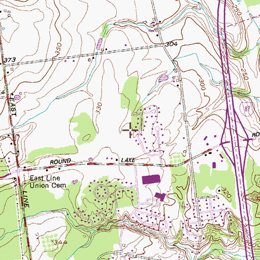 Topographic Map of Northwood Estates, NY