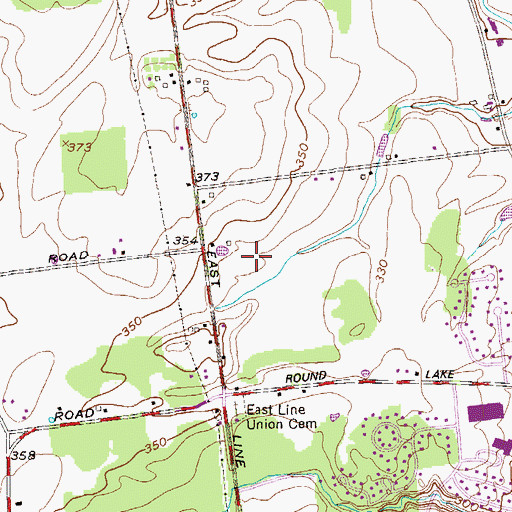 Topographic Map of Burton Meadows, NY