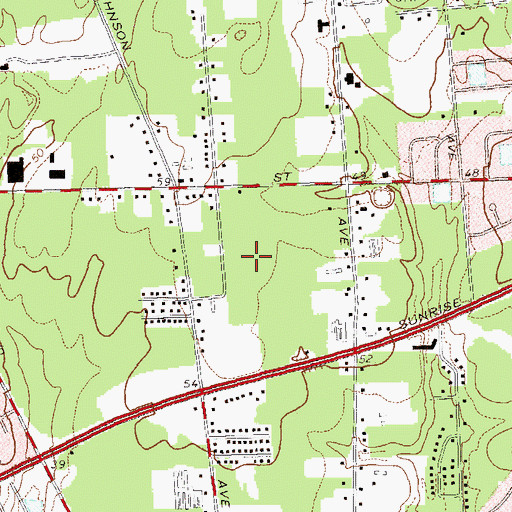 Topographic Map of Bunker Hill Mobile Home Court, NY