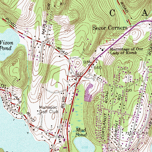 Topographic Map of Knolls Trailer Court, NY