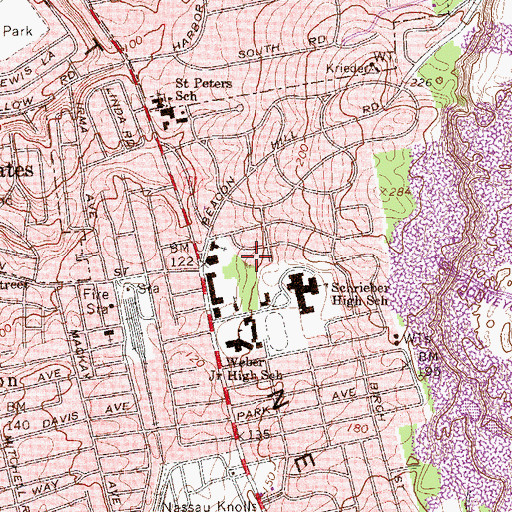 Topographic Map of Monfort Cemetery, NY
