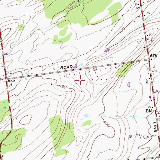 Topographic Map of Mourningkill Estates, NY