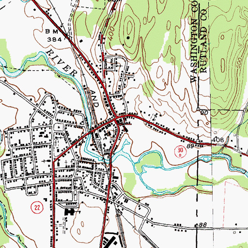 Topographic Map of Granville Fire Station Number 1 (historical), NY