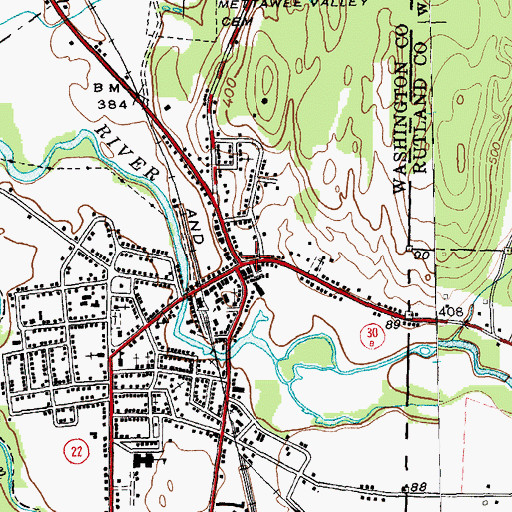 Topographic Map of Granville Municipal Building, NY