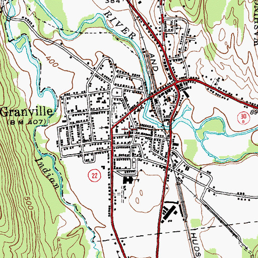 Topographic Map of All Saints Roman Catholic Church (historical), NY