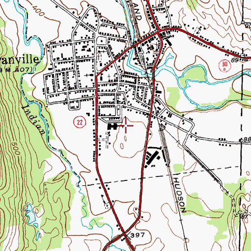 Topographic Map of Granville High School, NY