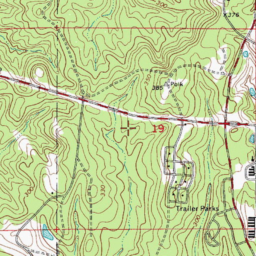 Topographic Map of South Polk Elementary School, LA
