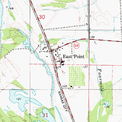 Topographic Map of Riverdale Academy School, LA