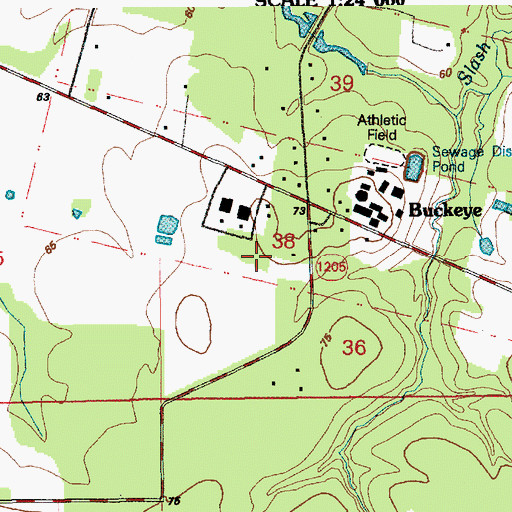 Topographic Map of Hayden R Lawrence Middle School, LA