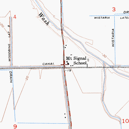 Topographic Map of Mount Signal School, CA