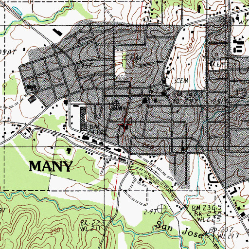 Topographic Map of Sabine Program for at Risk Kids School, LA