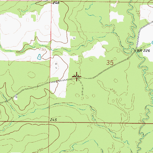 Topographic Map of Cool Springs School, LA