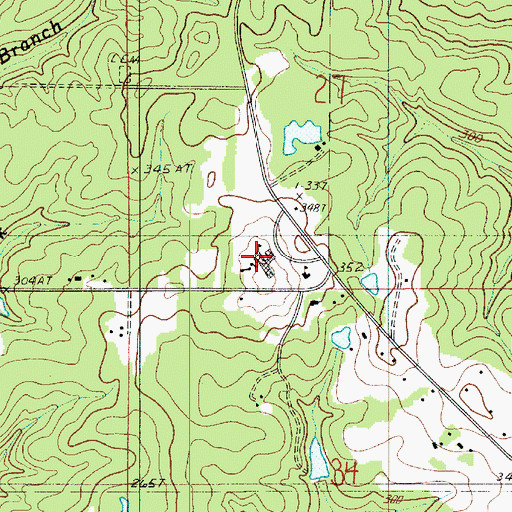 Topographic Map of Claiborne Academy School, LA
