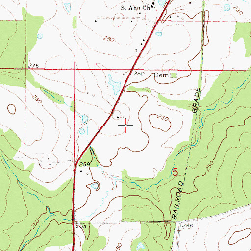 Topographic Map of North Desoto Middle School, LA