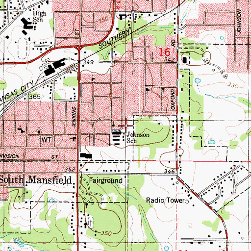 Topographic Map of DeSoto Alternative School, LA