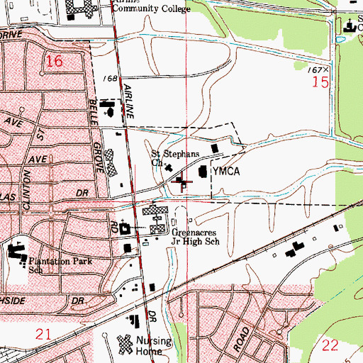 Topographic Map of RED RIVER MARINE INSTITUTE INC., LA