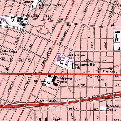 Topographic Map of Cochran Middle School, CA