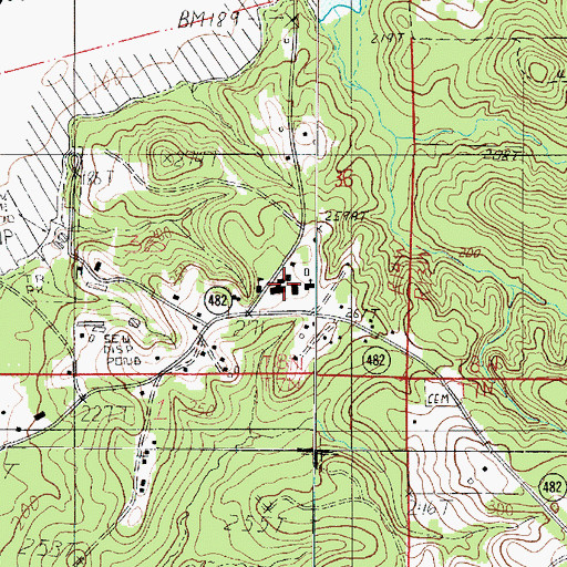 Topographic Map of Ebarb High School, LA