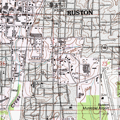 Topographic Map of Howard School, LA