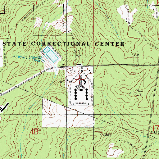 Topographic Map of David Wade Correctional Center Special Services District Facility, LA