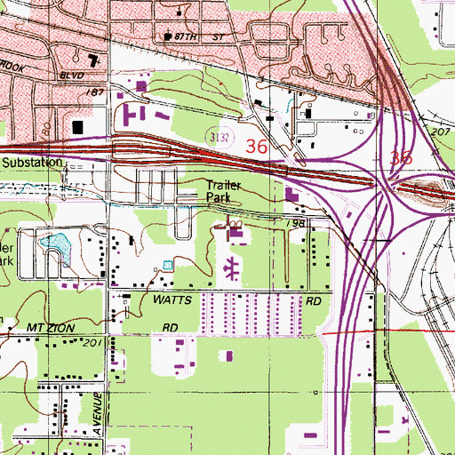 Topographic Map of Christian Center School, LA