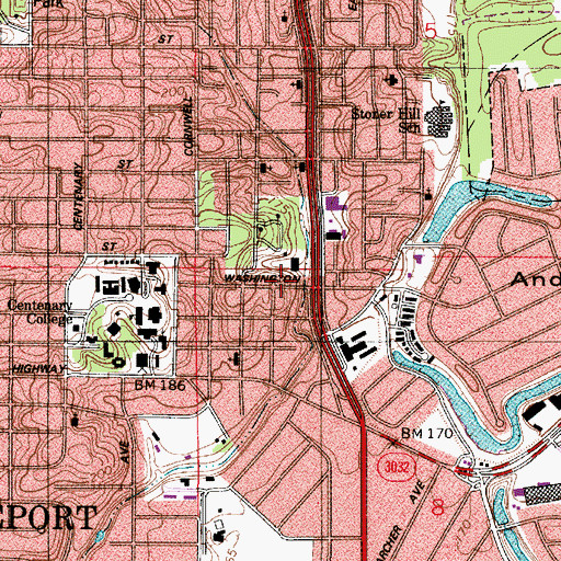 Topographic Map of American Child Day Care Center School, LA